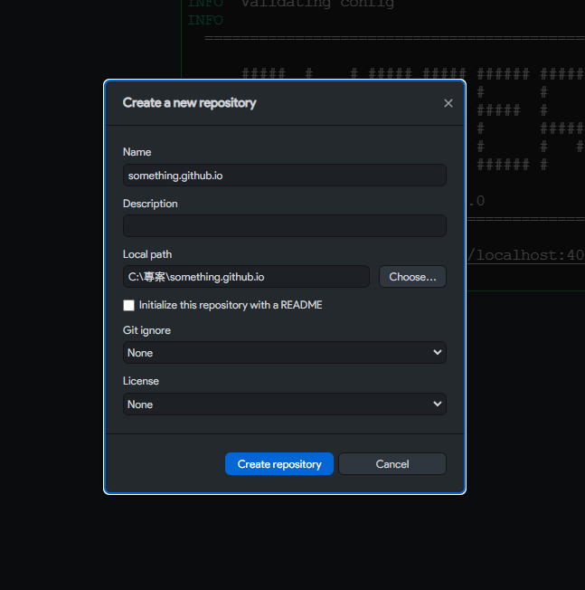 Create a new repository